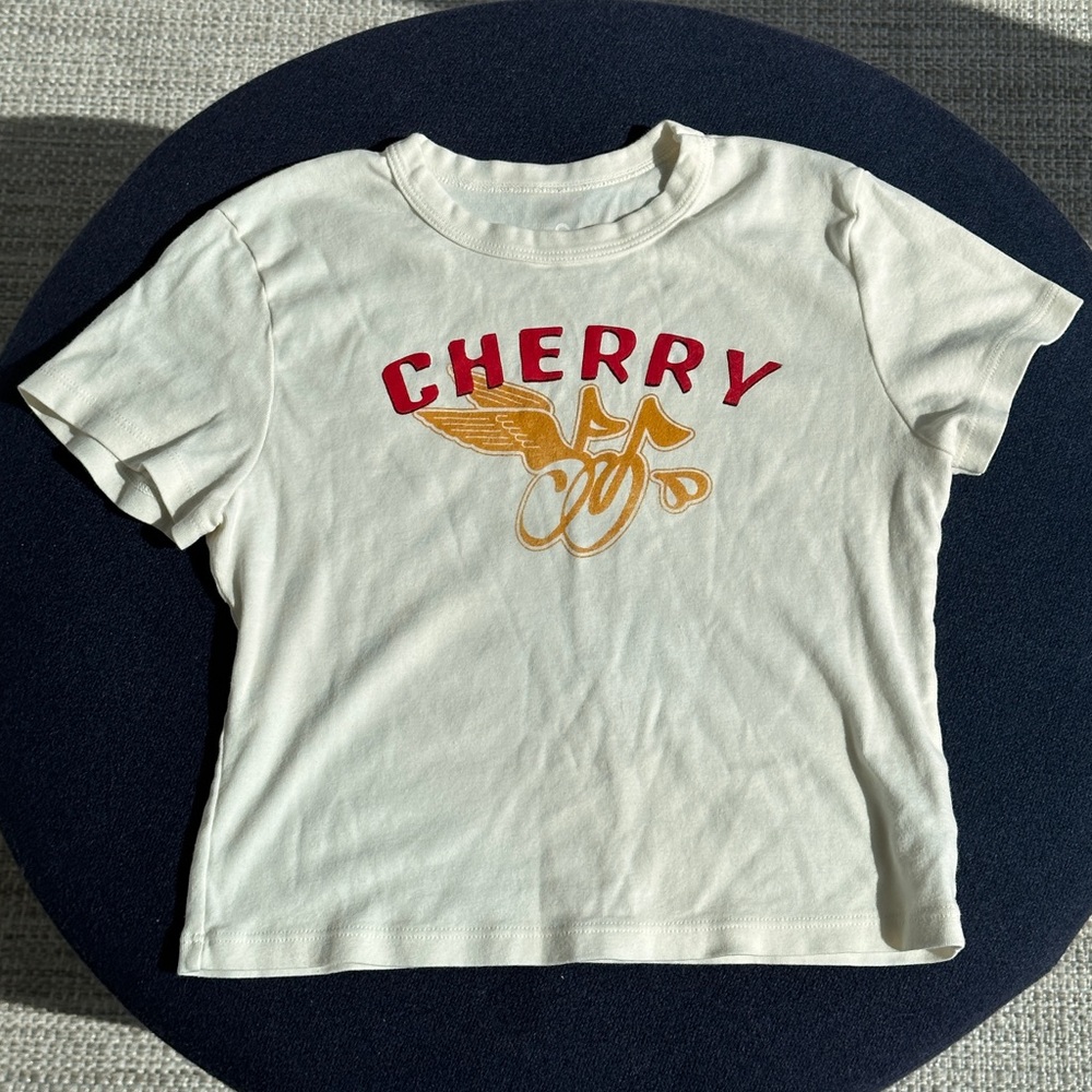 Cherry Los Angeles White Crop Top